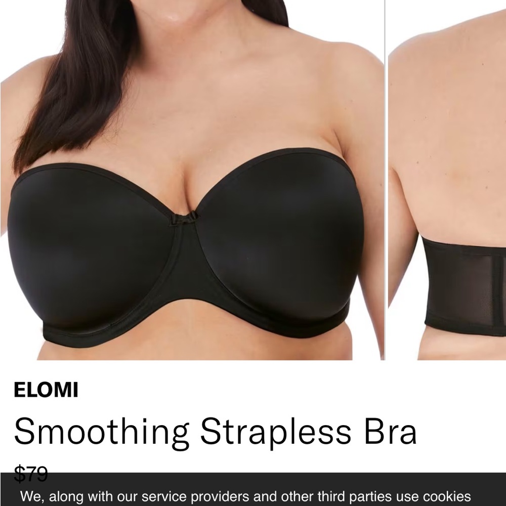 Elomi Classic Black Strapless Bra